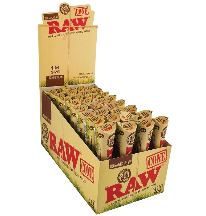 Raw Organic 1 1/4 Inch Pre Rolled Hemp Cones Raw Organic 1 1/4 Inch Pre Rolled Hemp Cones