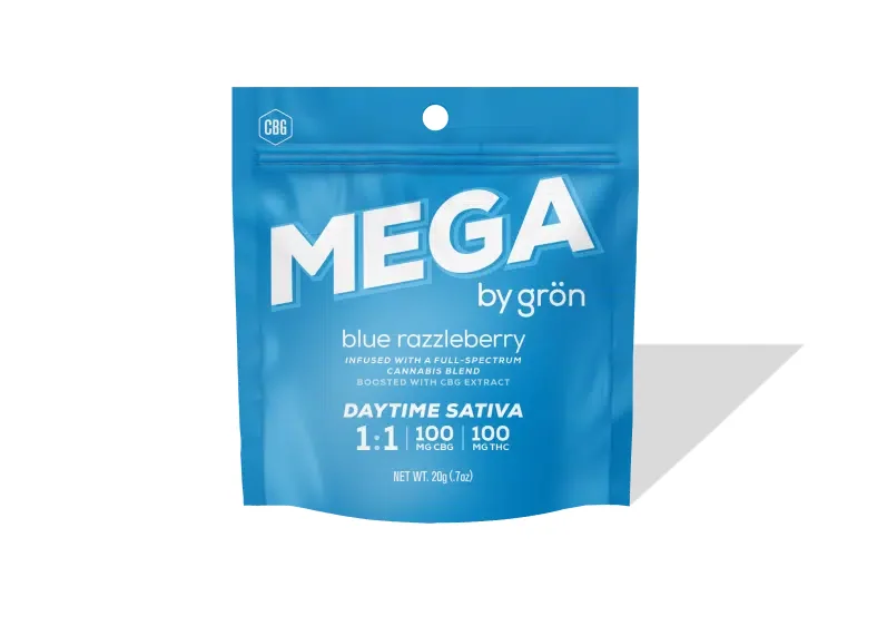 Blue Razzleberry Mega Pearl 1:1 Thc/cbg - Sativa - 100 Mg