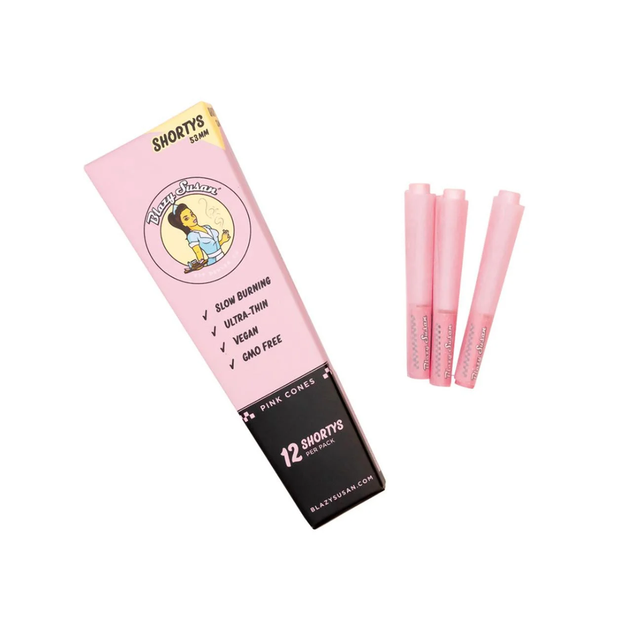 Blazy Susan Pink 53mm Shortys  - 12 pack