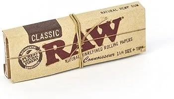 Raw Paper Classic Connoisseur 1 1/4 + Tips