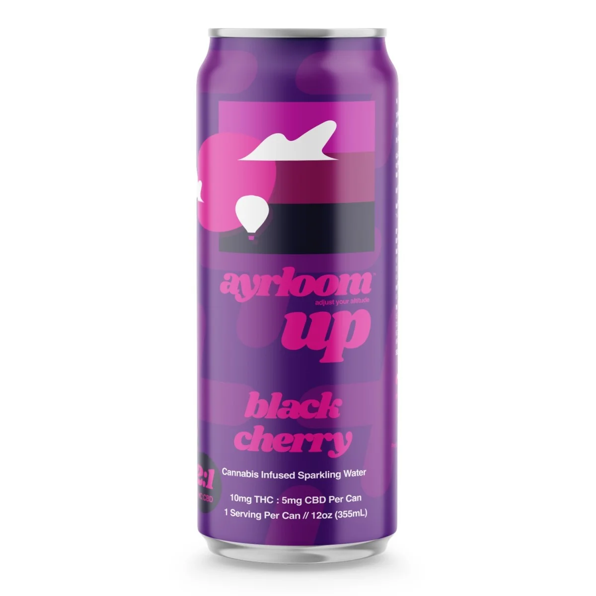 Ayrloom - Up Black Cherry Sparking Water - 2:1 Thc:cbd 12oz Single