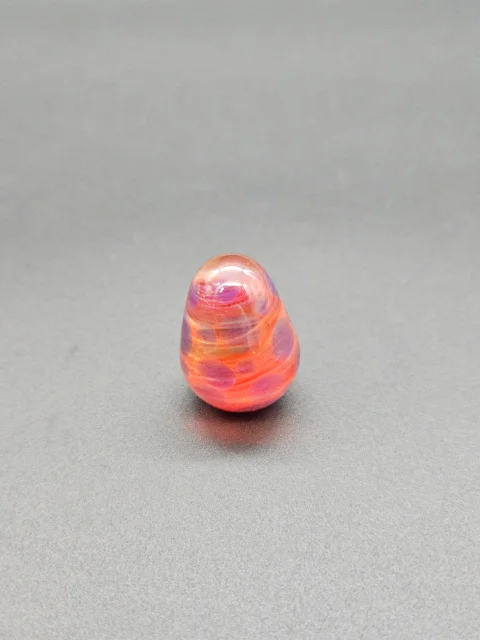 Magizle Glass - Egg Cap - Orange / Red W/ Purple Spots