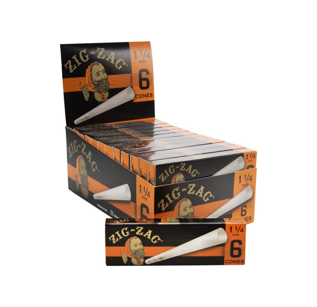Zig-zag - Ultra Thin Cones 1 1/4 Size - 6 Pack