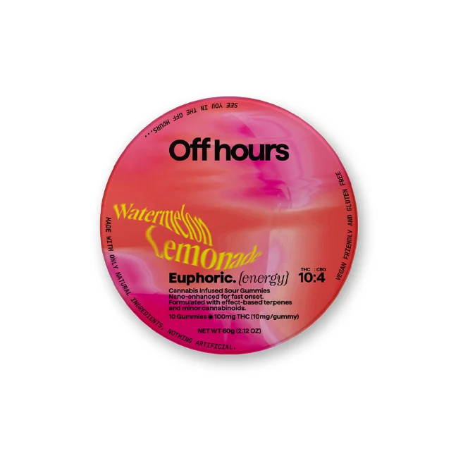 Off Hours - Euphoric Watermelon Lemonade "Energy" Gummies (10:4 Thc:cbg) - 10ct 100mg