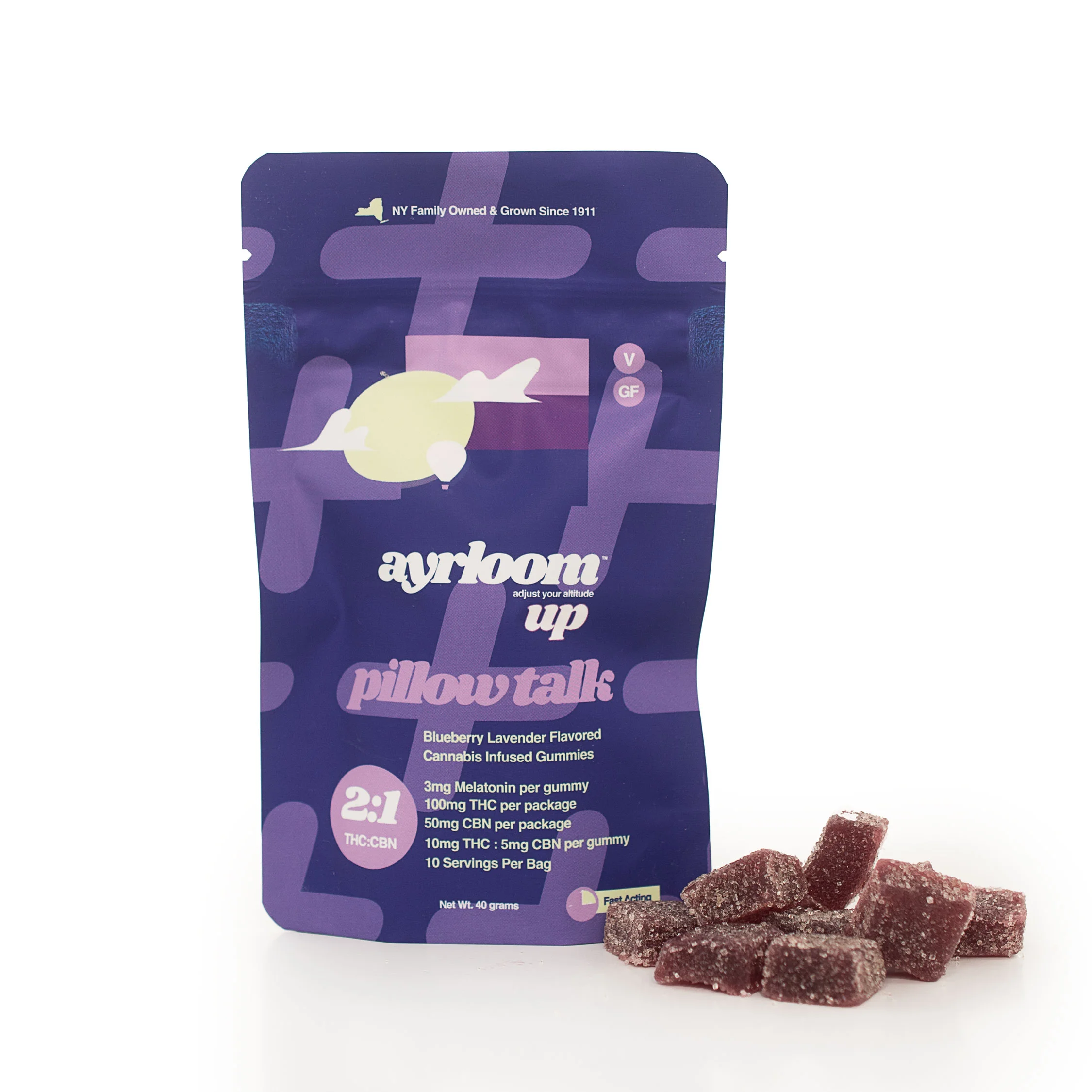 Ayrloom - Pillow Talk 2:1 Thc:cbn Gummy 100mg - 10ct