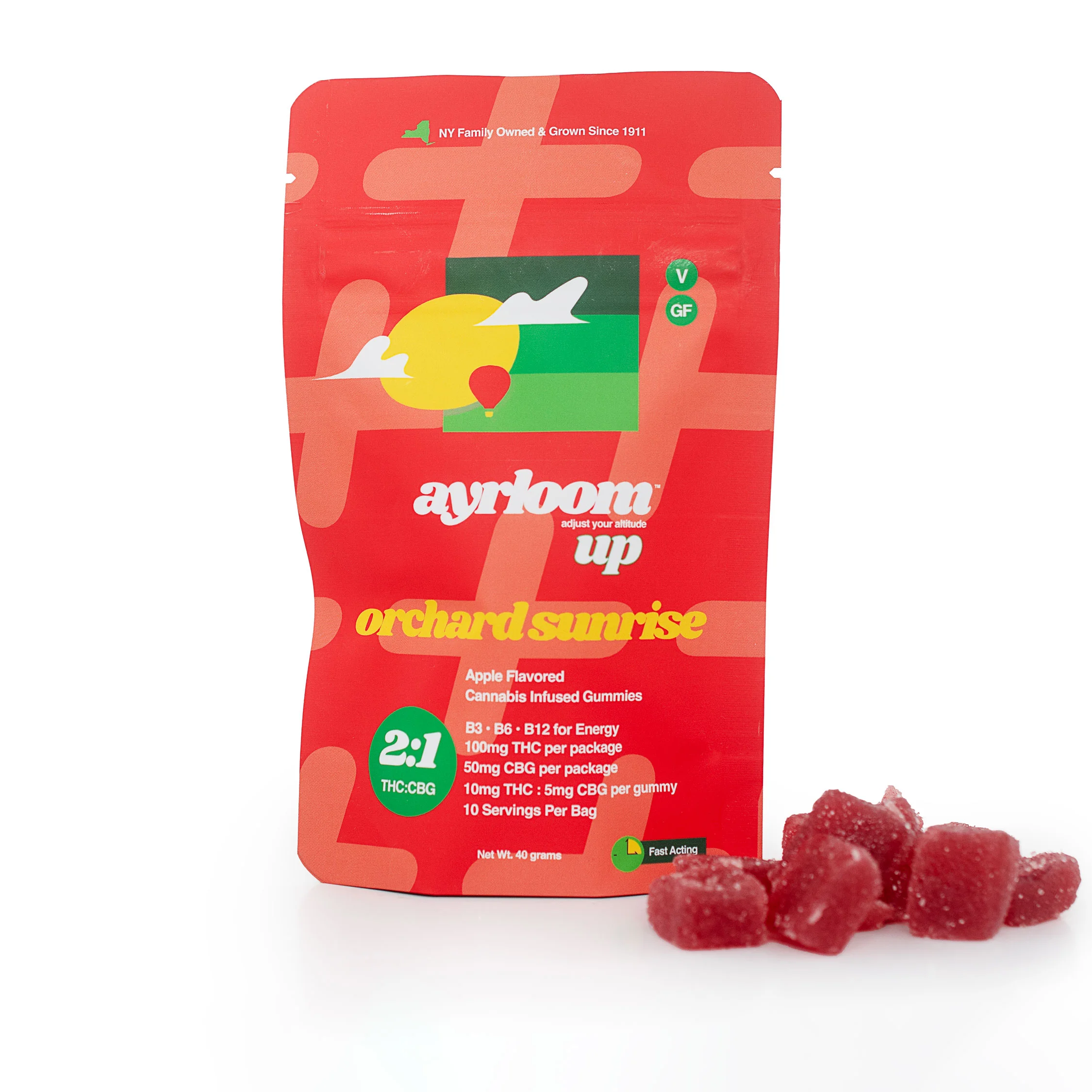 Ayrloom - Orchard Sunrise Gummy (2:1 Thc:cbg) 100mg - 10ct