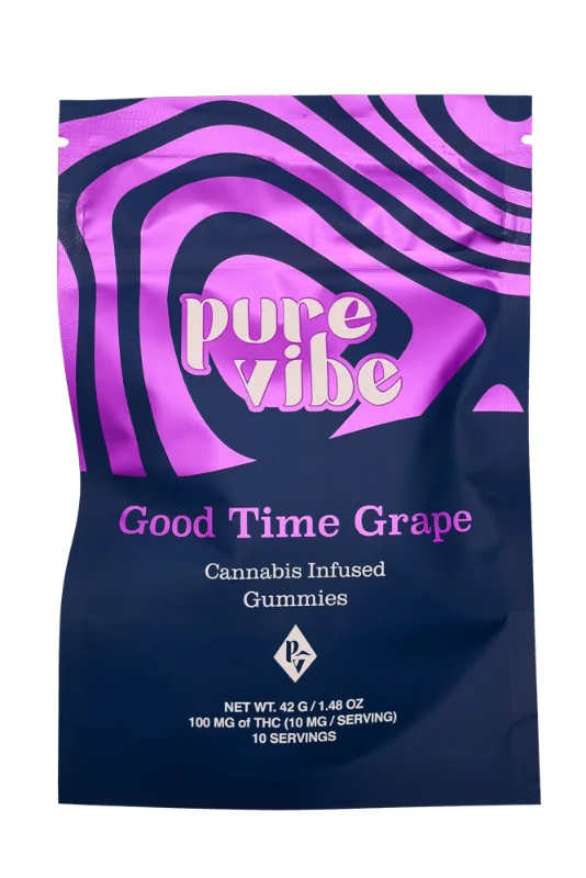 Pure Vibe - Goodnight Grape Rosin Gummies 1:1:1 (THC:CBD:CBN) - 100mg 10ct