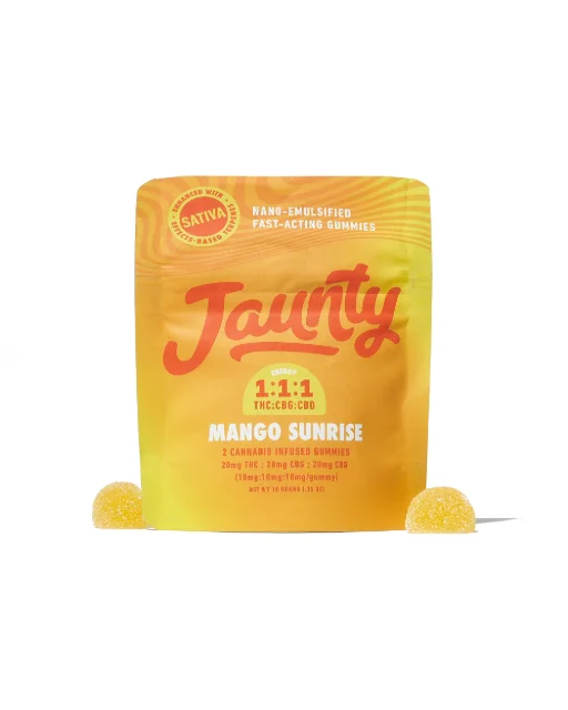 Jaunty - Mango Sunrise Gummies - 1:1:1 Thc:cbg:cbd 2ct
