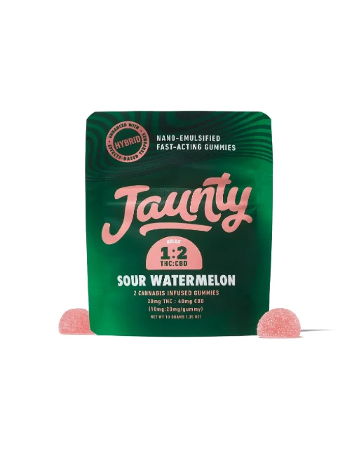 Jaunty - Sour Watermelon Gummies - 1:2 Thc:cbd 2ct