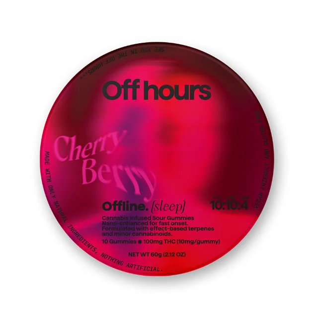 Off Hours - Offline Sour Cherry Berry "Sleep" Gummies (10:10:4 Thc:cbd:cbn) - 10ct 100mg