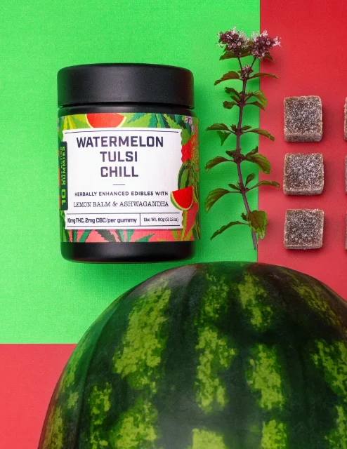 Supernaturals - Watermelon Tulsi "Chill" Gummies 10mgthc 2mg Cbc - 10ct 100mg