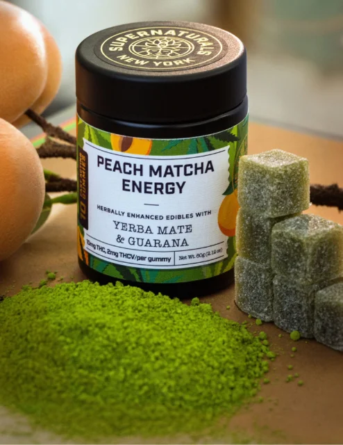 Supernaturals - Peach Matcha Energy Gummies 10mg Thc 2mg Thcv - 10ct 100mg