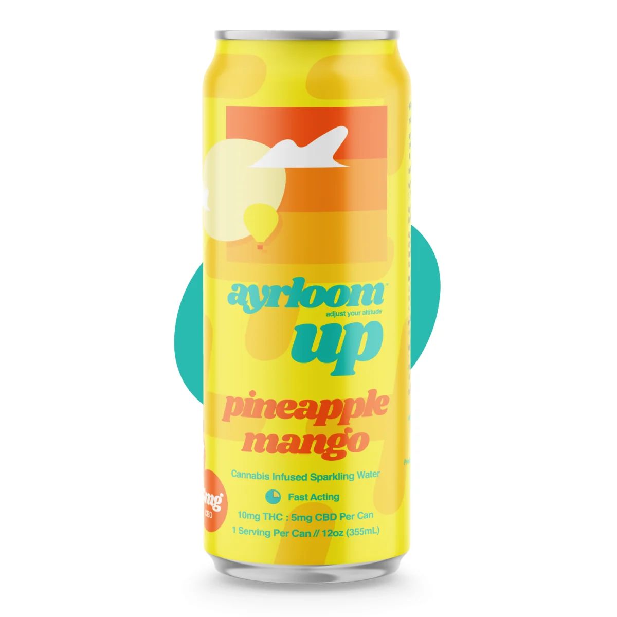 Ayrloom - "Up" Pineapple Mango Sparkling Water Single Can - 2:1 (10mg Thc:5mg Cbd)