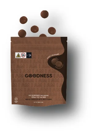 Goodness - Milk Chocolate Buttons - 100ct 1mg Thc (100mg)