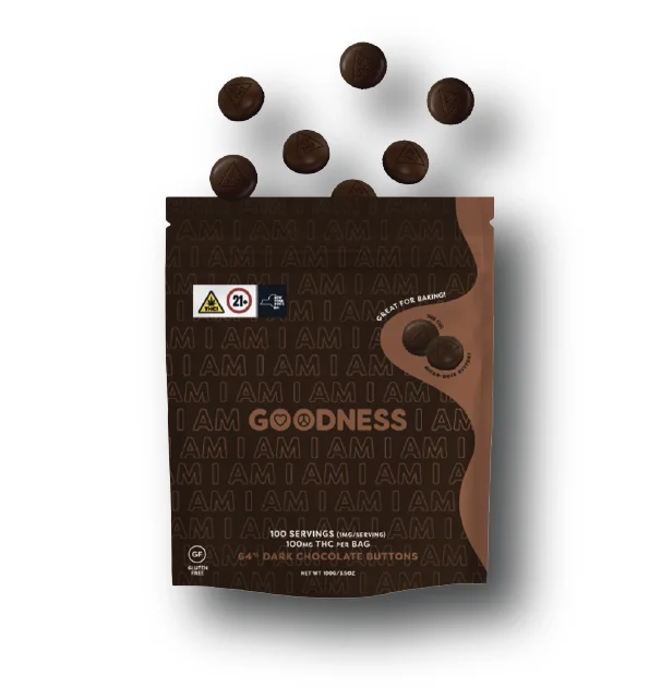 Goodness - Dark Chocolate Buttons - 100ct 1mg (100mg)