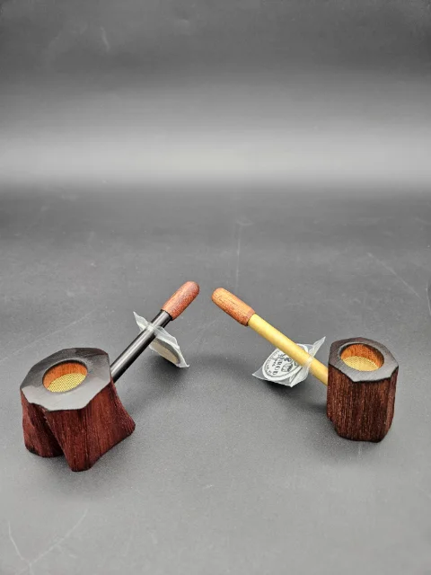Push Rod Pipes - Metal And Mahogany - Made In Ny