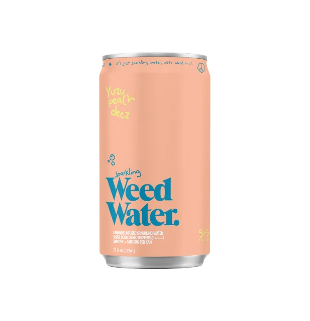 Weed Water - Yuzu Peach Deez Sparkling Water - 5mg Thc-5mg Cbg 7.5oz Can