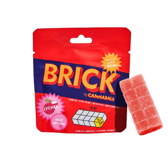 Cannabals - Lychee Brick Fast Acting Live Resin Gummy - 100mg 10ct