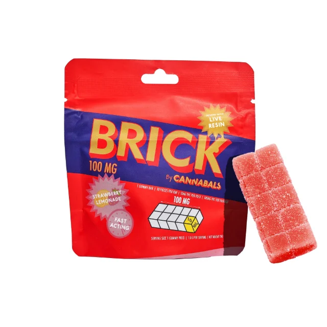 Cannabals - Strawberry Lemonade Brick Fast Acting Live Resin Gummy - 100mg 10ct