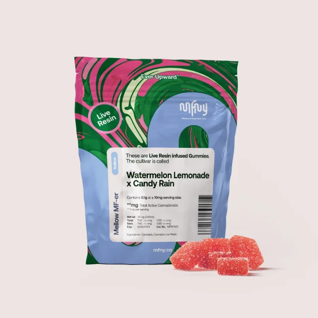 Mfny - Watermelon Lemonade X Candy Rain Live Resin Gummies - 100mg 10ct