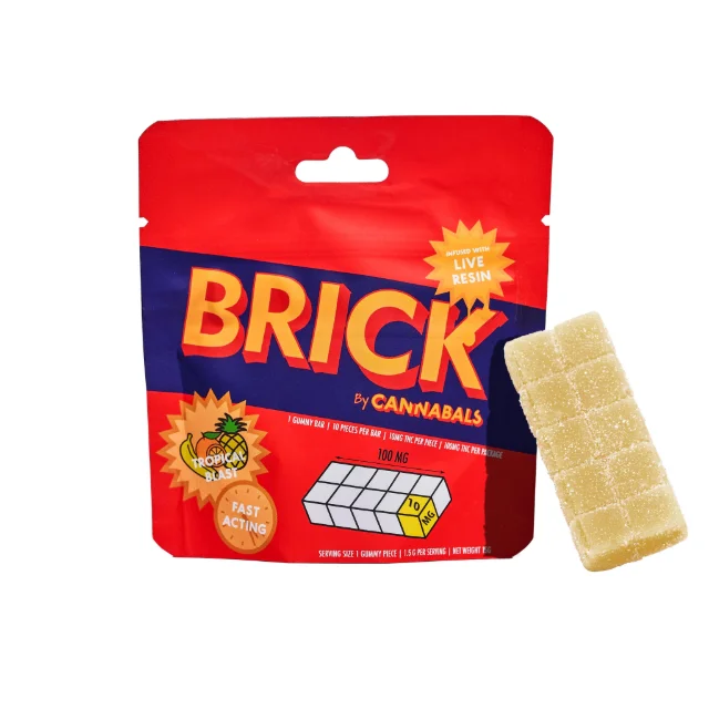 Cannabals - Tropical Blast Brick Fast Acting Live Resin Gummy - 100mg 10ct