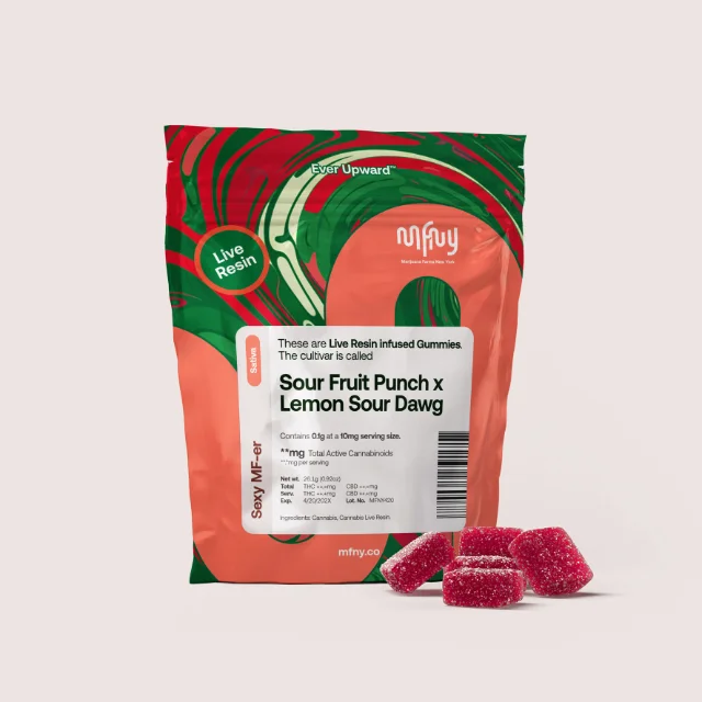 Mfny - Sour Fruit Punch X Lemon Sour Dawg Live Resin Gummies - 100mg 10ct