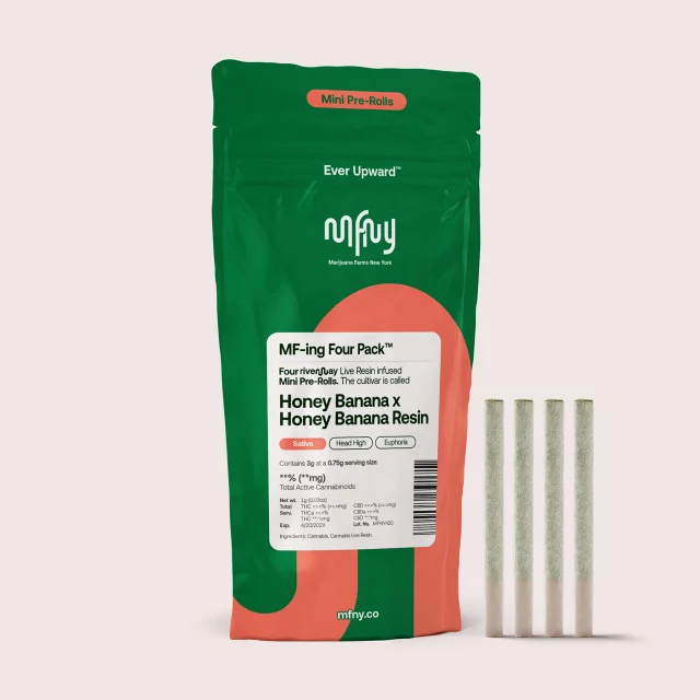 Mfny - Honey Banana X Honey Banana Live Resin Infused Prerolls - 0.75g 4pk (3g)
