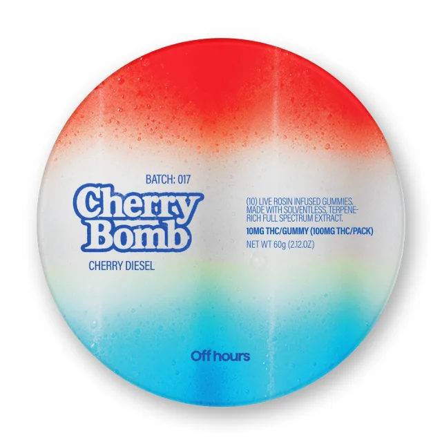 Off Hours - Cherry Diesel "Cherry Bomb" Live Rosin Gummies - 10ct 100mg