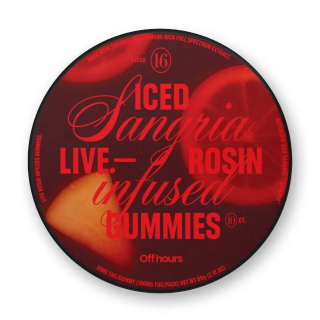 Off Hours - Iced Sangria "Sangria" Live Rosin Gummies - 10ct 100mg