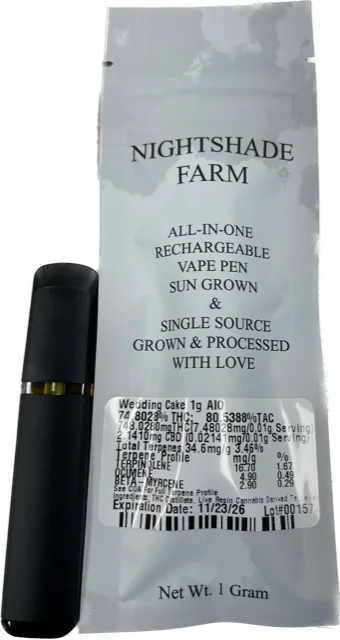 Nightshade Farm - Wedding Cake - 1g Aio Vape