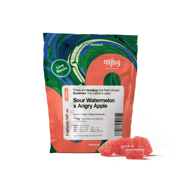 Mfny - Sour Watermelon X Angry Apple Live Resin Gummies - 100mg 10ct