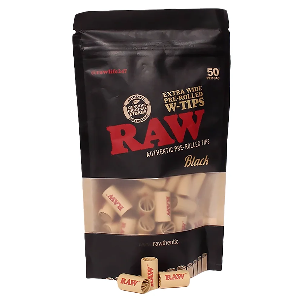 Raw - Black Extra Wide Tips - Prerolled 50pc