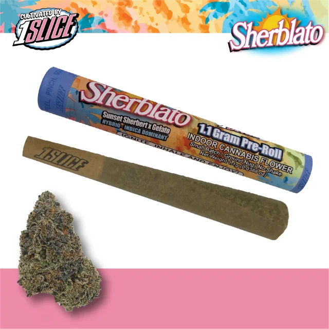 1slice - Sherblato Preroll - 1.1g Premium Indoor Flower