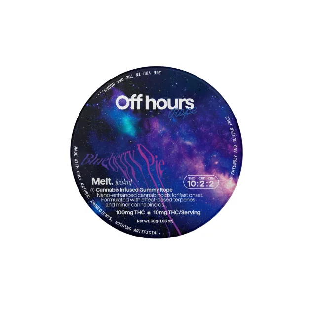Off  Hours - "Melt (Calm)" Blueberry Pie Gummy Rope - 10:2:2 Thc:cbd:cbn (100mg:20mg:20mg)