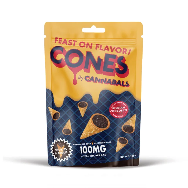 Cannabals - "Cookies & Cream" White Chocolate Cones - 10mg 10ct (100mg)
