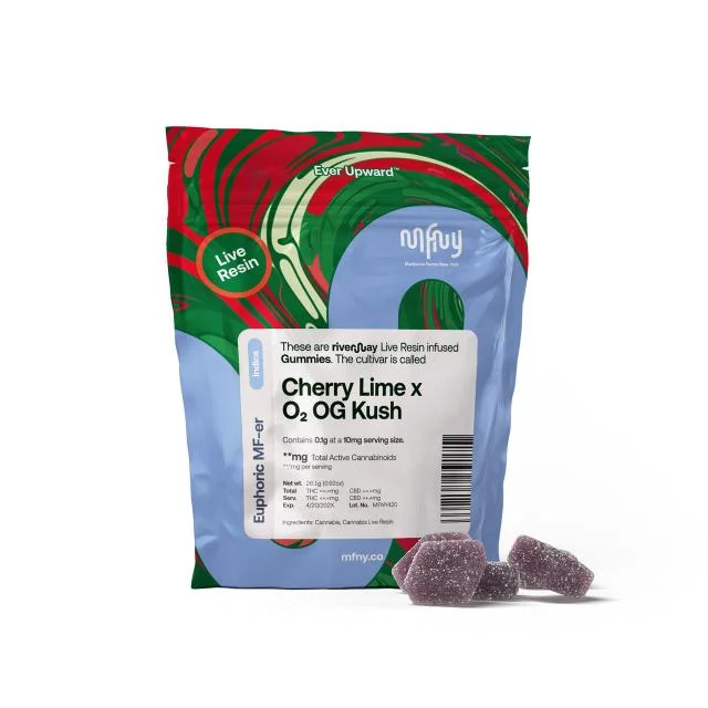 Mfny - Cherry Lime X O2 Og Kush Live Resin Gummies - 100mg 10ct