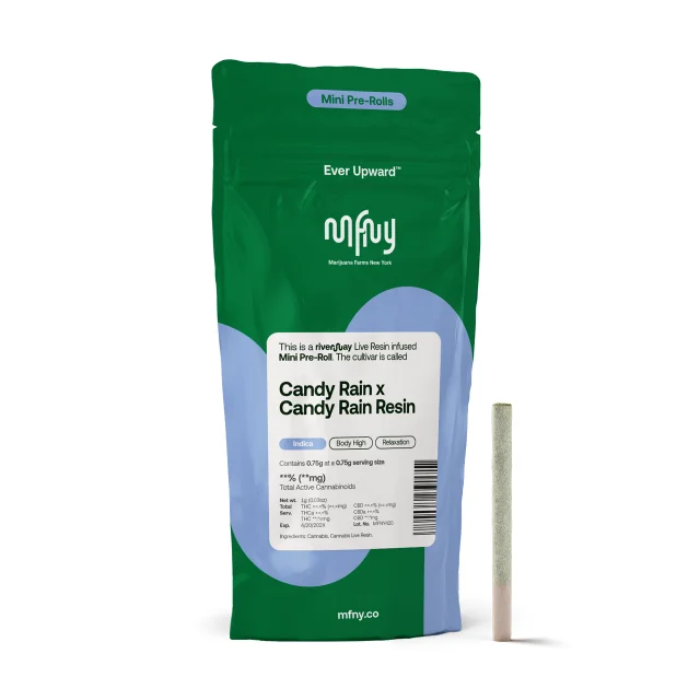 Mfny - Candy Rain X Candy Rain Live Resin Infused Preroll - 0.75g