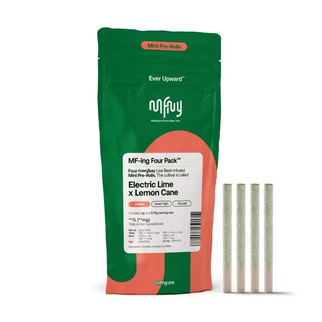 Mfny - Electric Lime X Lemon Cane Live Resin Infused Prerolls - 0.75g 4pk (3g)