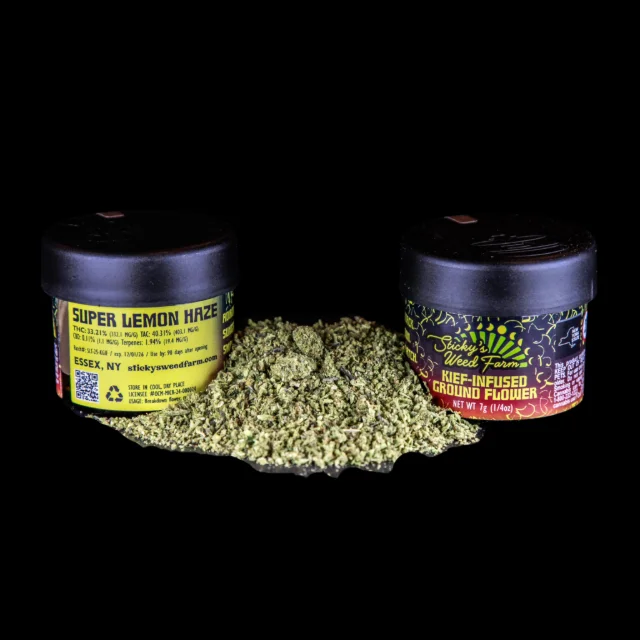 Sticky's Weed Farm - Super Lemon Haze Kief Infused Ground Flower - 7g