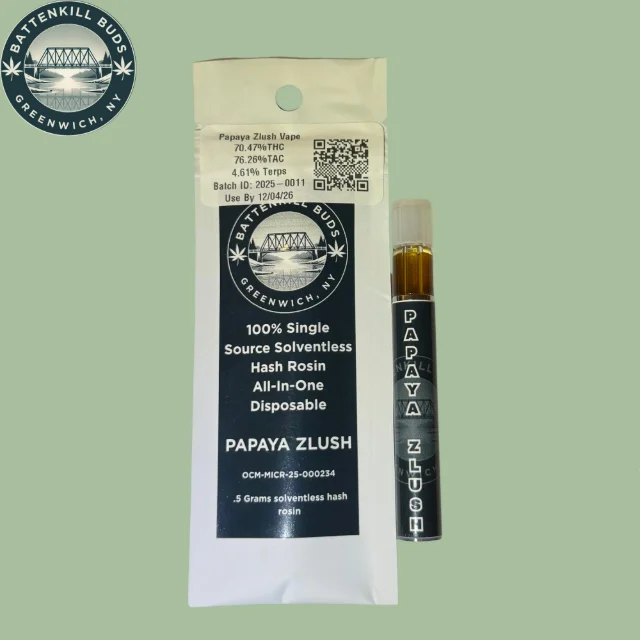 Battenkill Buds - Papaya Zlush Hash Rosin Vape - 0.5g Aio