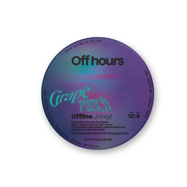 Off Hours - Offline Grape Punch "Sleep" Gummies (10:10:4 Thc:cbd:cbn)  - 10ct 100mg