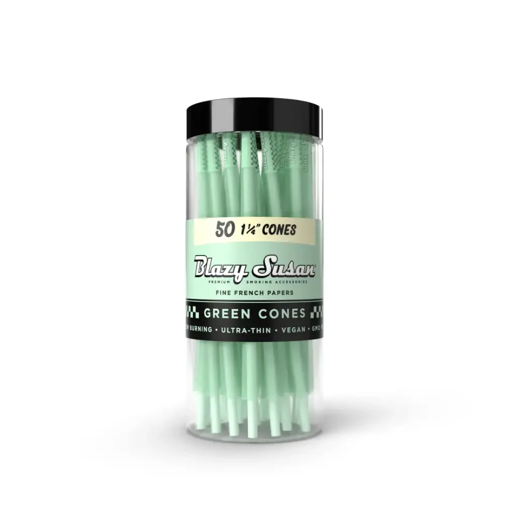 Blazy Susan - Green Pre-rolled Cones | 50ct Jar 1 1/4 Size