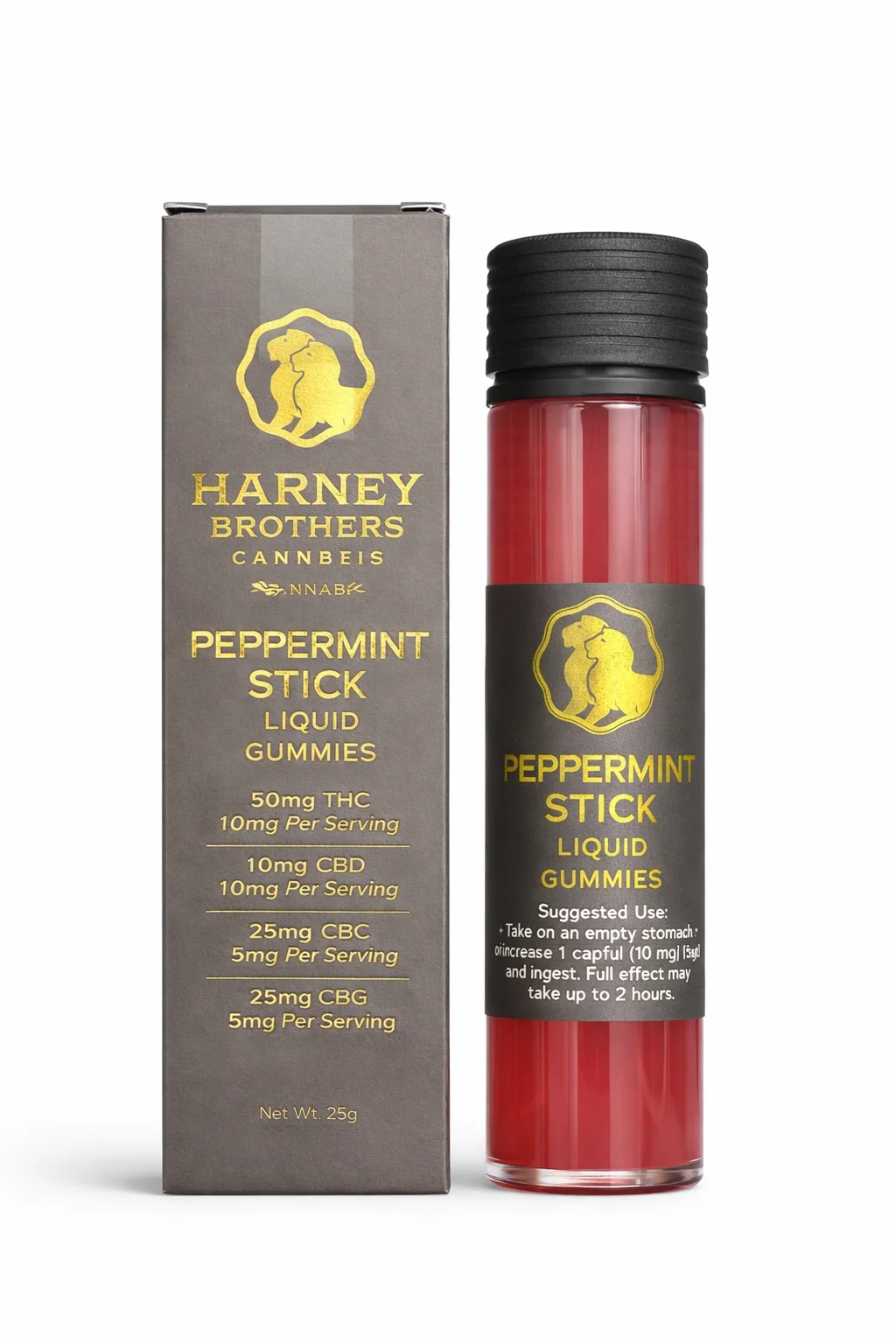 Harney Brothers - Peppermint Stick Liquid Gummies - 50mg Thc 50mg Cbd 25mgcbc 25mgcbg