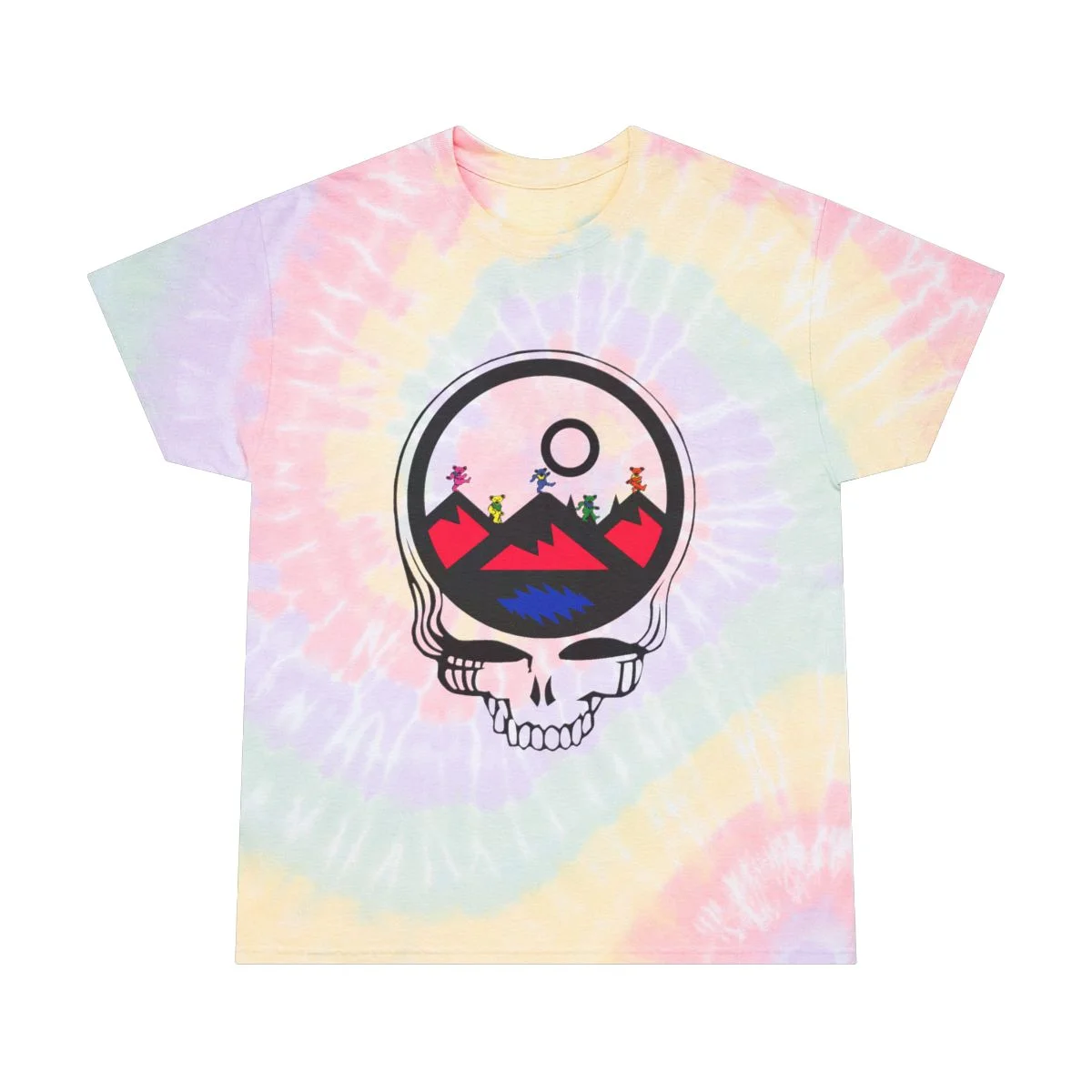 Pastel Tie-dye Tee W/ Adk Stealie - Hazy Rainbow