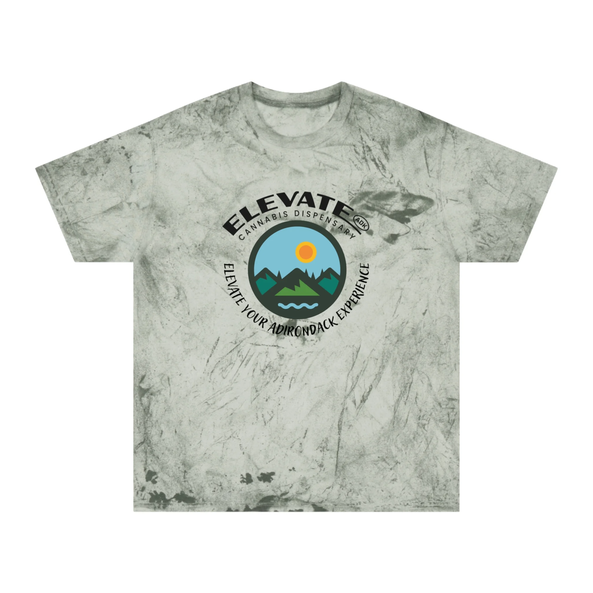 Elevate Cannabis Dispensary T-shirt - Adirondack Mountain Logo Tee - Fern
