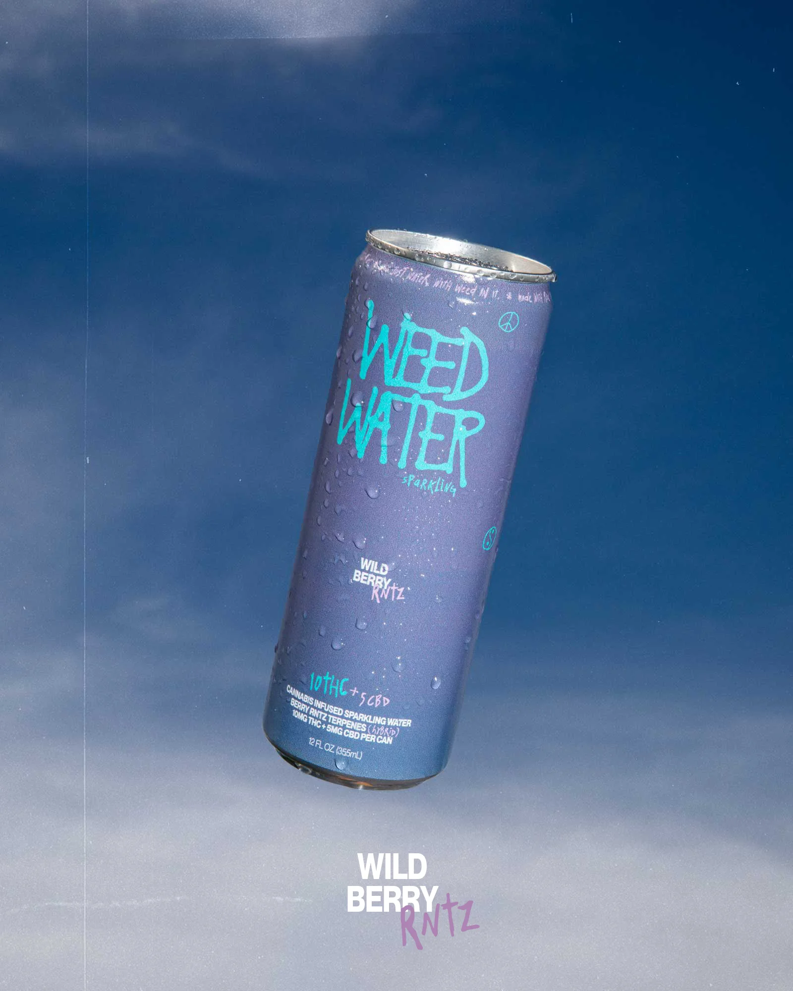 Weed Water - Wild Berry Rntz Sparkling Water - 10mg Thc: 5mg Cbd 12oz Can