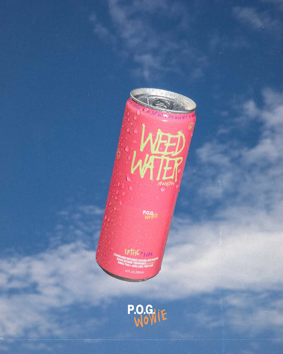 Weed Water - P.o.g Wowie Sparkling Water - 10mg Thc: 5mg Cbg 12oz Can
