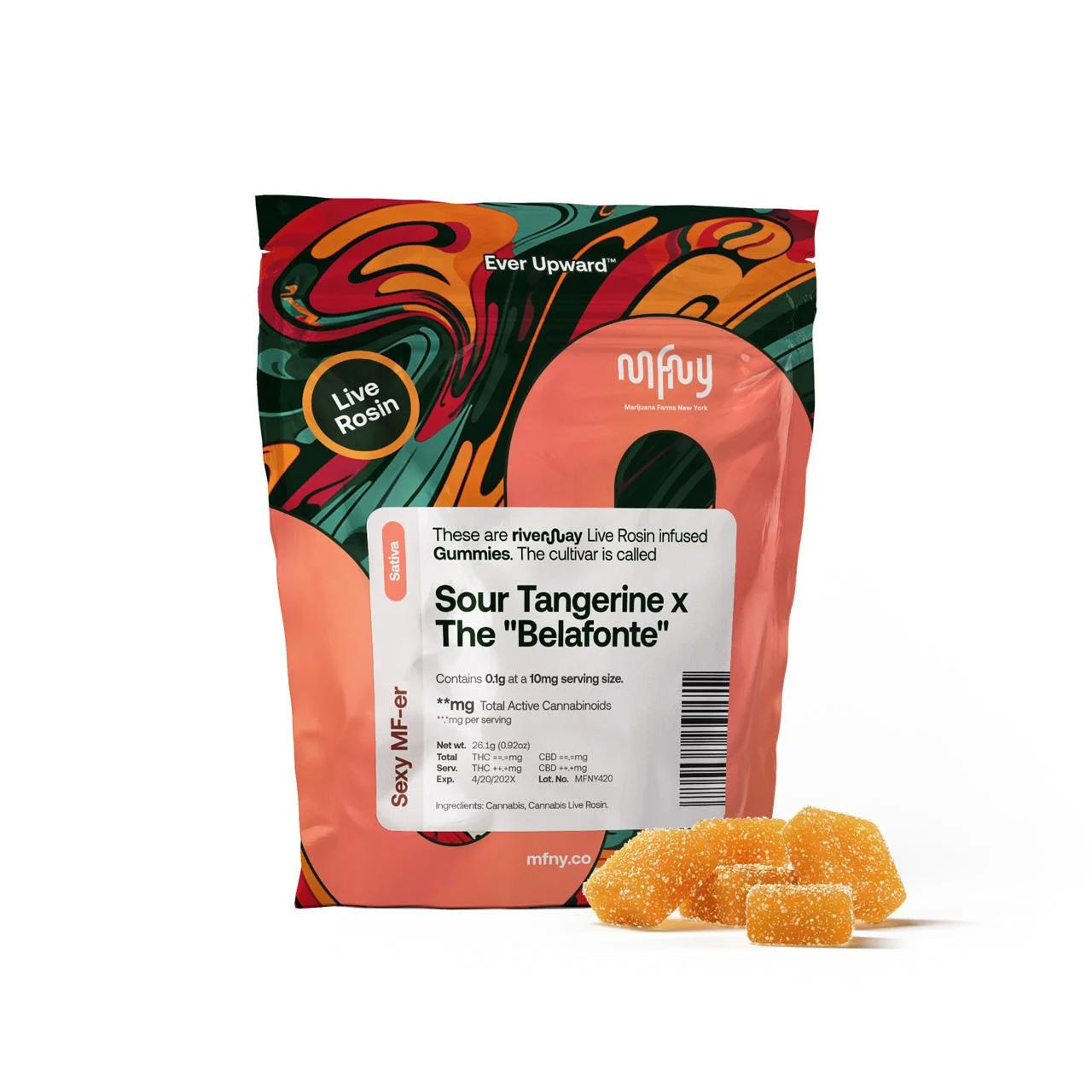 Mfny - Sour Tangerine Xx The Belafonte Live Rosin Gummies -  100mg 10ct