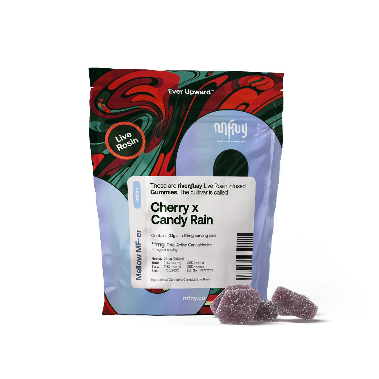 Mfny - Cherry X Candy Rain Live Rosin Gummies - 100mg 10pk