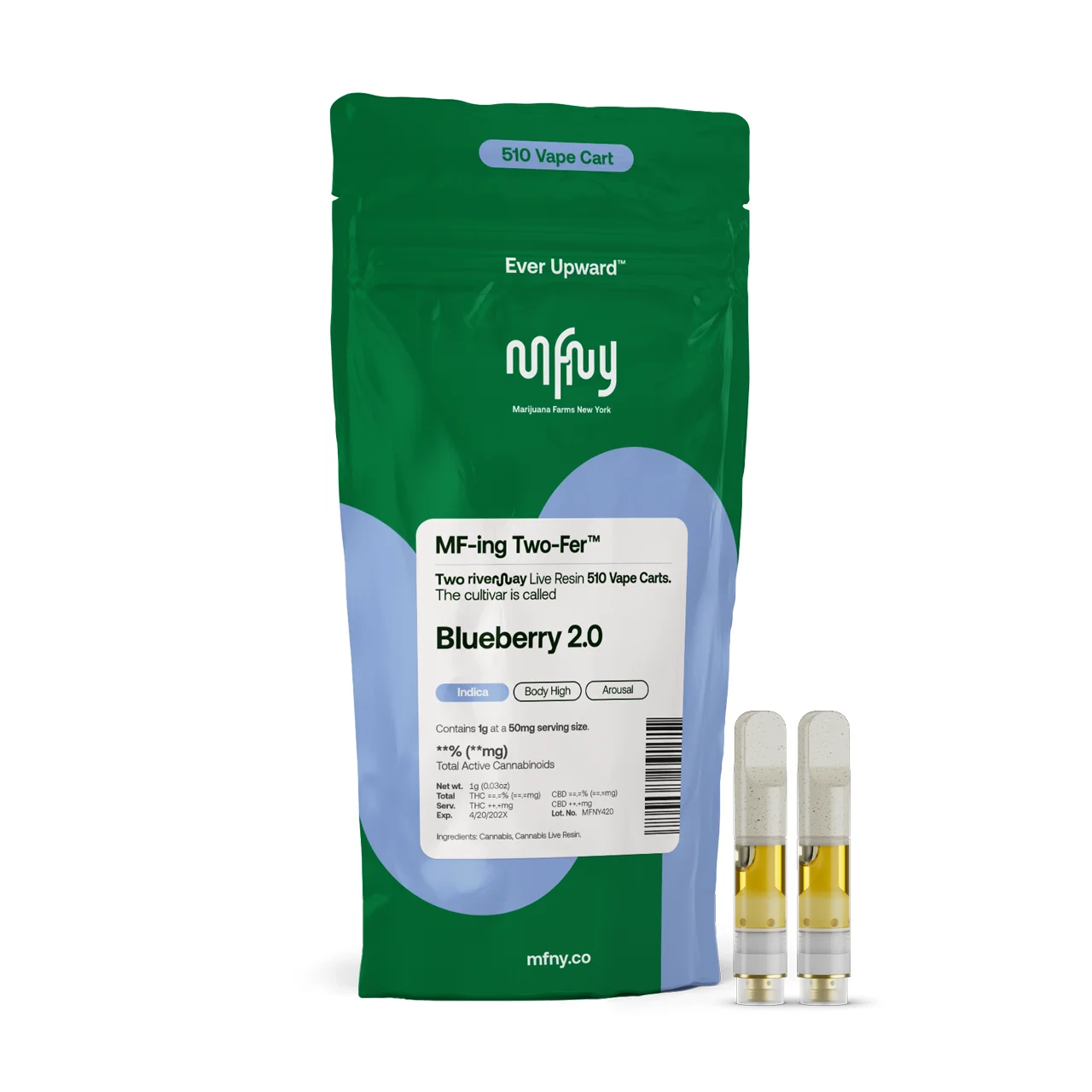 Mfny - Blueberry 2.0 Live Resin Vape Cart 2pk (1g)
